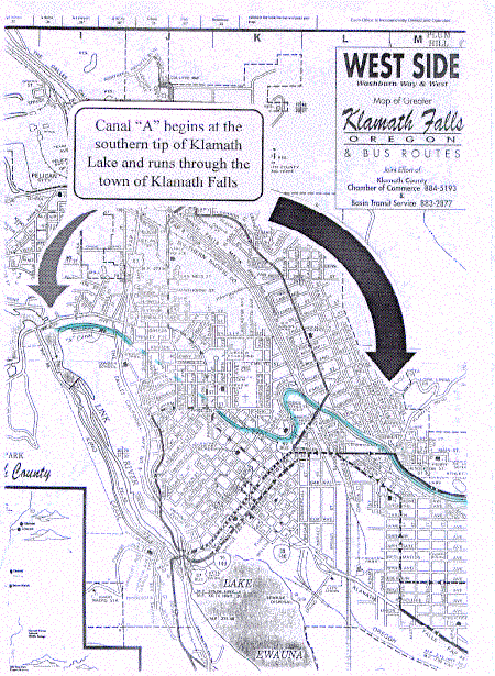 Klamath Falls Map of 'A' Canal